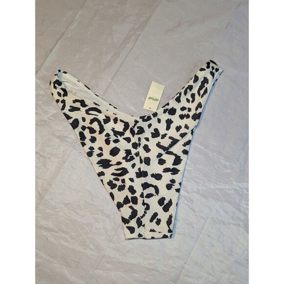 AERIE SWIMWEAR Women's Black White Leopard Print Bikini Bottom Medium NWT 1131 - Picture 6 of 10